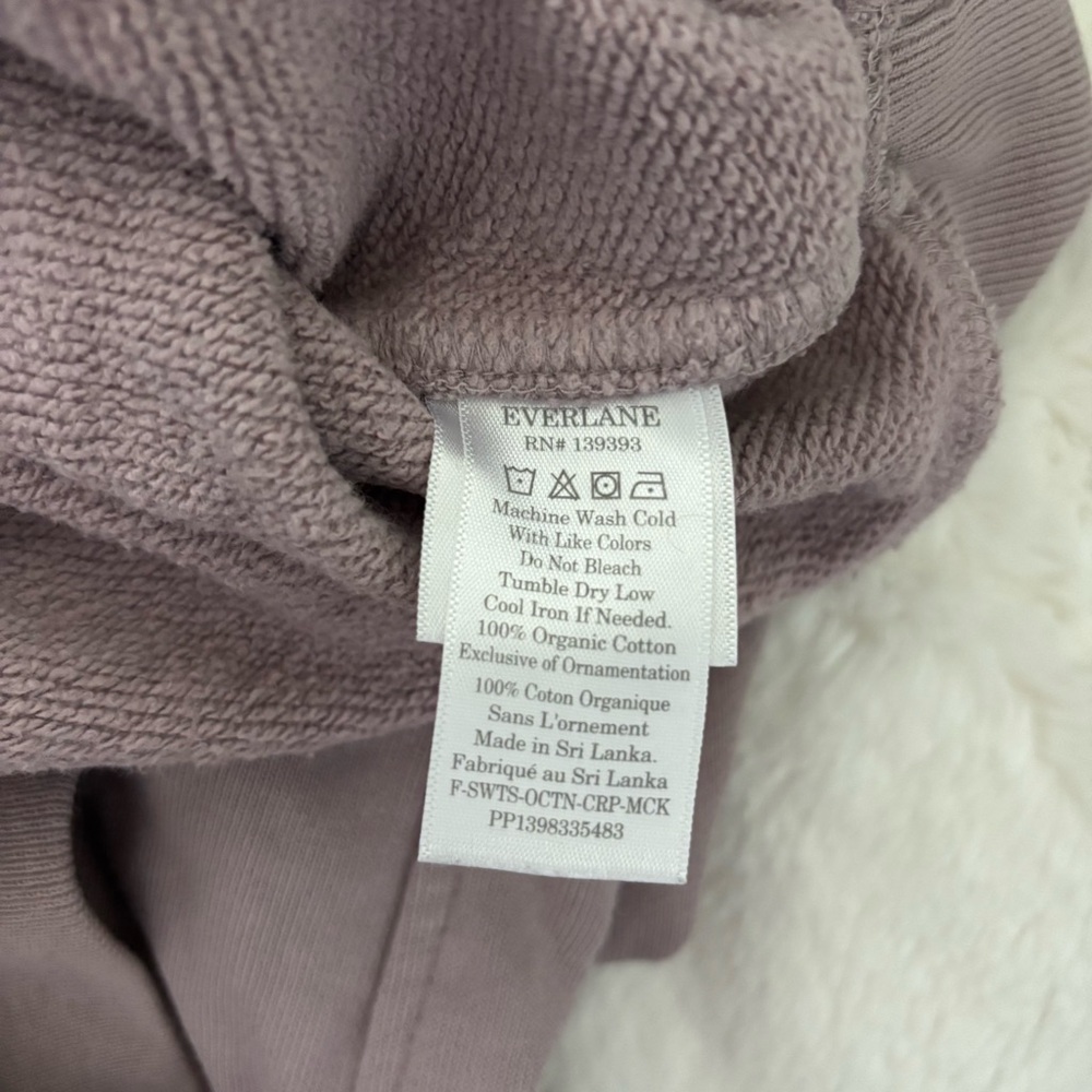 Everlane The Track Cropped Sweatshirt Dusty Lavender Size Small Organic Cotton - Picture 7 of 9